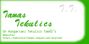 tamas tekulics business card